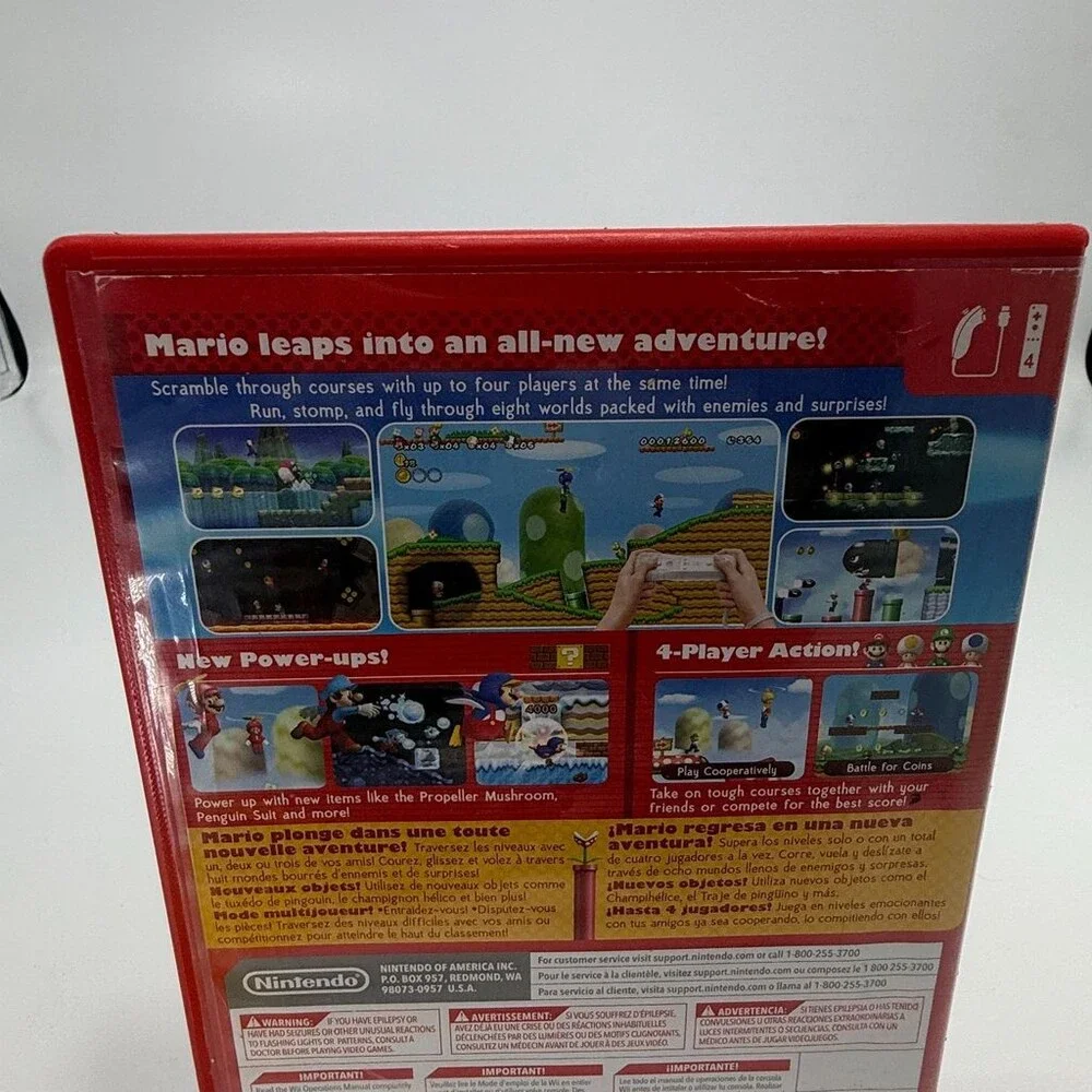 New Super Mario Bros. Wii (Nintendo Wii, 2009) Complete W/ Manual